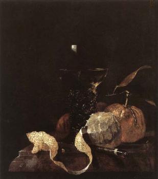 威廉 考爾夫 Still Life With Lemon Oranges And Glass Of Wine